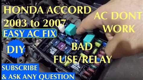 2004 honda accord ac fuse. Things To Know About 2004 honda accord ac fuse. 